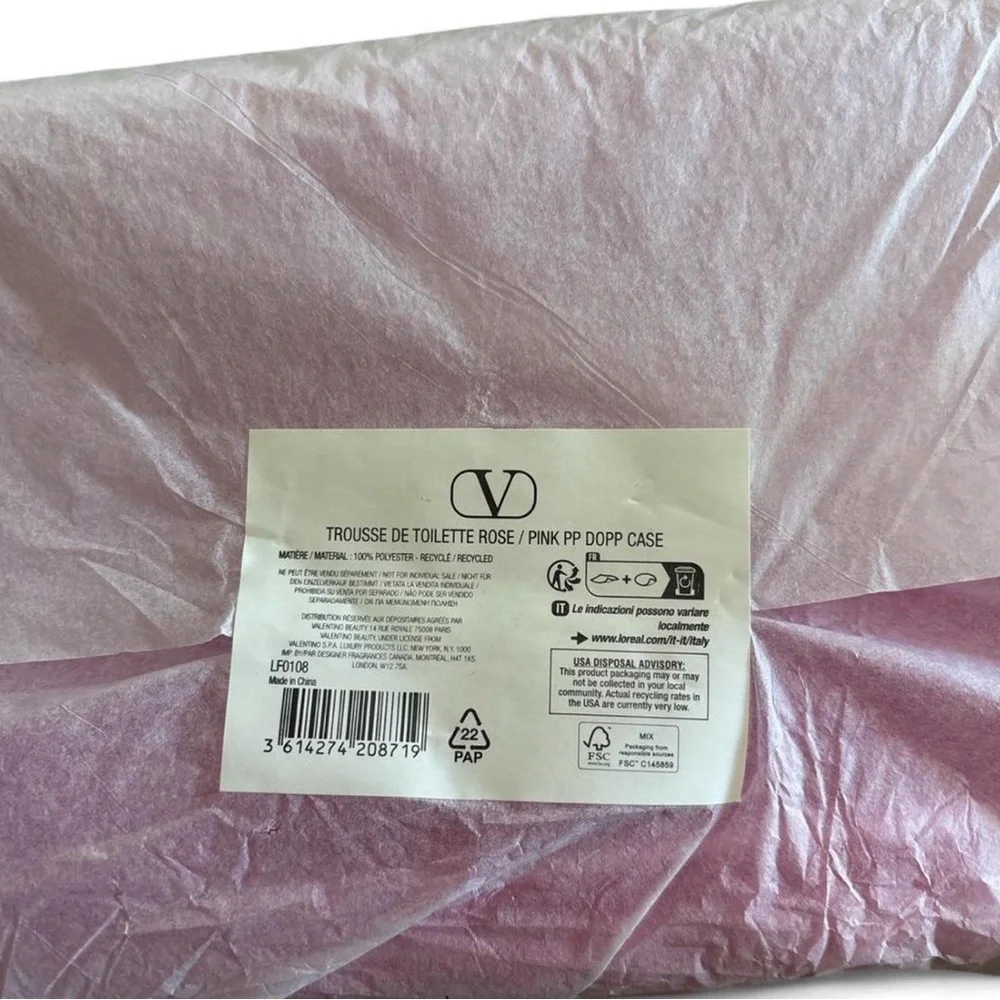 Valentino Pink Velvet Makeup Organizer Pouch
